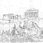 【ラクガキ旅日記５】ソクラテスの散歩道〜ギリシャ・パルテノン神殿